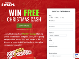 Monthly Sweeps Christmas Cash